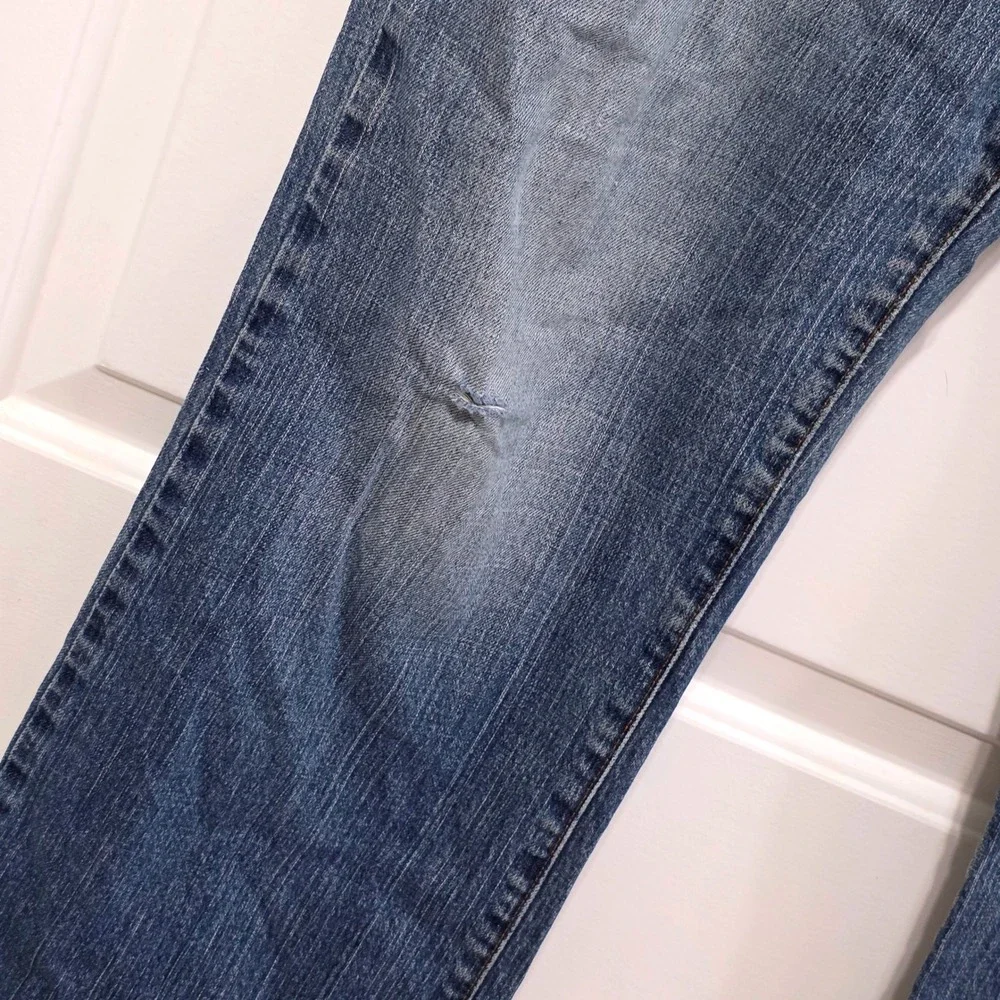 Vintage Lucky Brand Rider Fit Relaxed Jeans Blue Distressed Straight Leg 14/32